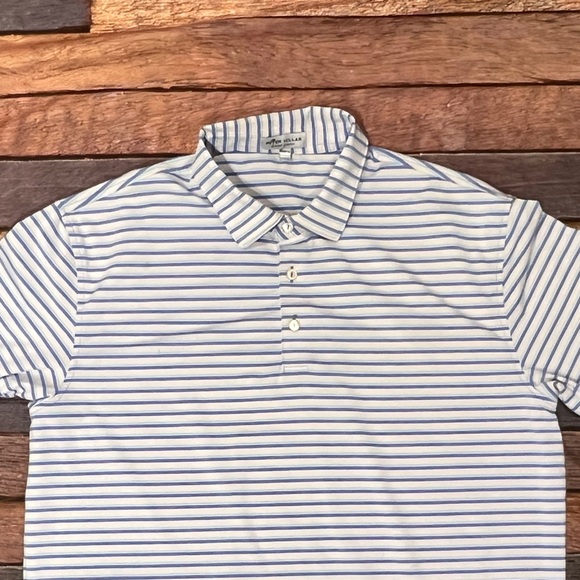 Peter Millar Summer Comfort Striped Golf Mens Polo Short Sleeve Preppy Shirt - Picture 2 of 4